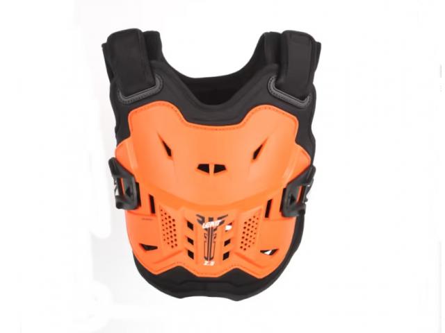 Pettorina moto protettiva 2.5 orange con inserti in schiuma morbida anti impatto per bambini 110-134