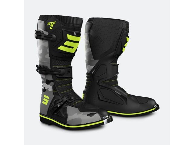 Stivali Cross Bambino Shot Race 2 Giallo Neon-Camo