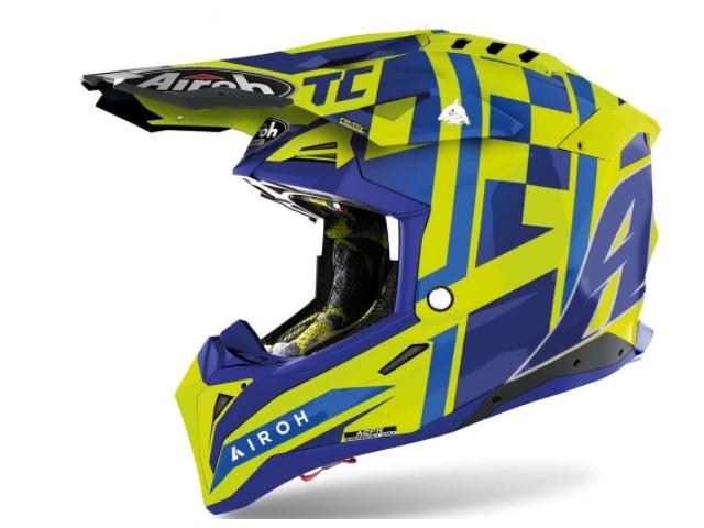 Casco Airoh Aviator 3 TC Blu/Verde 