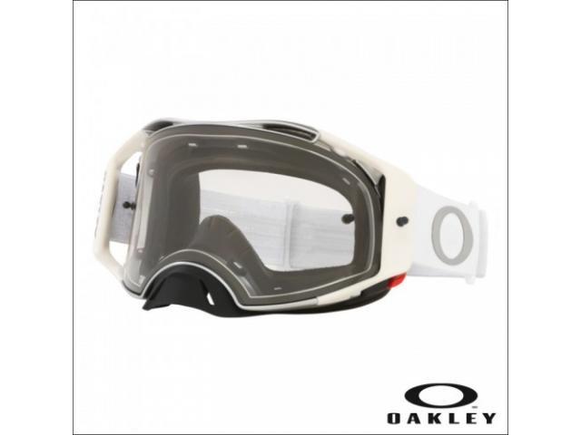 Oakley Airbrake MX Tuff Blocks Bianco- Lente Chiara