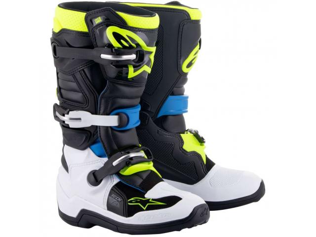 Stivali Alpinestars Bambino Tech 7s Nero-Blu-Giallo Fluo