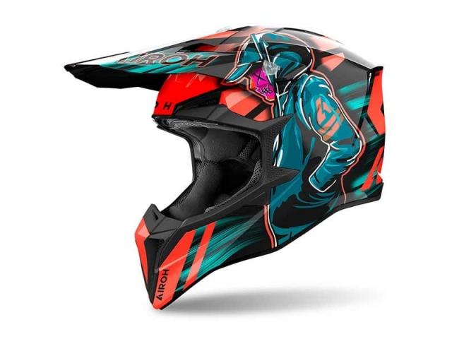 Casco Airoh Wraaap Cyber Arancione Lucido