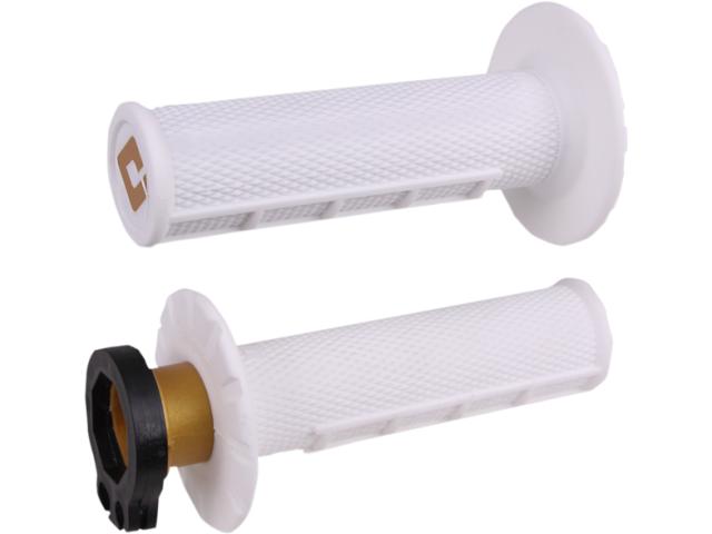 Manopole ODI Grips Half Waffle Bianche