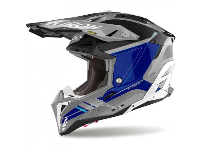 Casco Airoh Aviator 3 Saber Blue Gloss