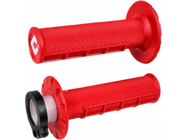 Manopole ODI Grips Half Waffle Rosse