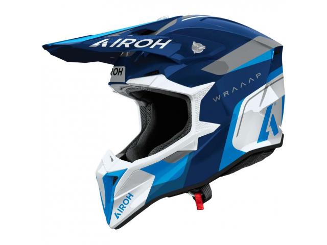Casco Airoh Wraaap Conquer Blu Lucido