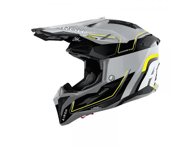 Casco Airoh Aviator 3 Leader Giallo Fluo Lucido