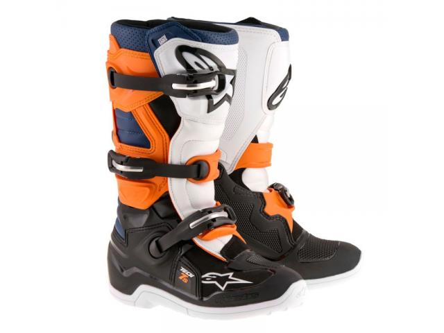 Stivali Alpinestars Bambino Tech 7s Nero/Arancio/Bianco/Blu