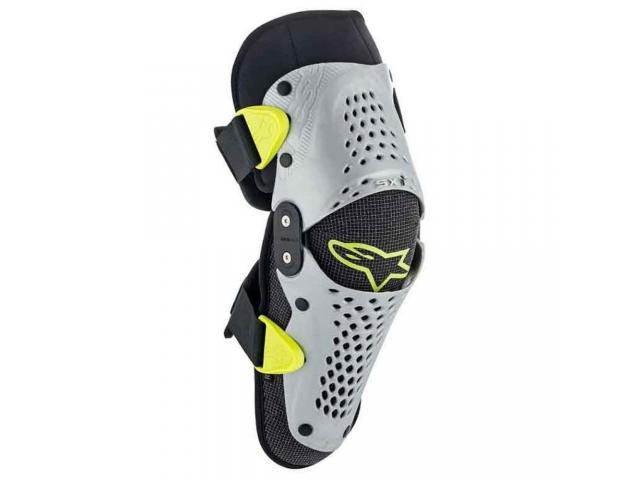 Ginocchiere Alpinestars SX-1 Bambino Argento-Giallo Fluo