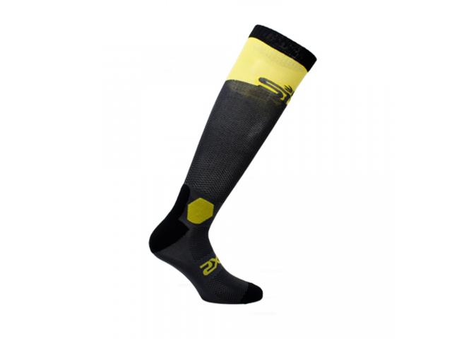 Calza Lunga Rinforzata Long Racing Dark Grey-Yellow