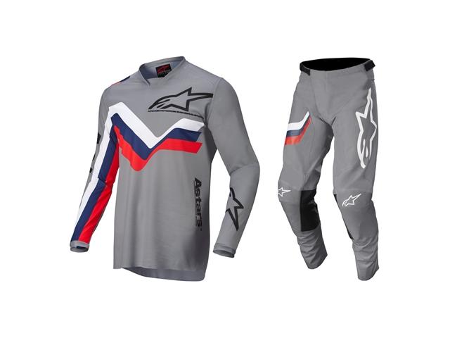 Completo Alpinestars Racer braap Grigio/Rosso/Bianco