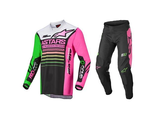 COMPLETO  BAMBINO RACER COMPASS BLACK GREEN NEON PINK FLUO