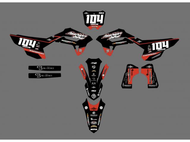 GRAFICHE PERSONALIZZATE FASHIONBIKE RED-WHITE HONDA CRF 250/450