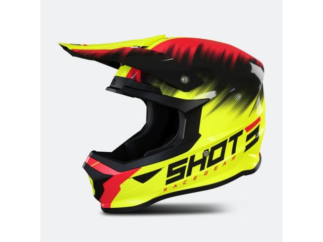 Casco SHOT Bambino Versus Neon Yellow-Red-Glossy