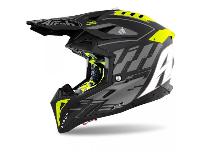 Casco Airoh Aviator 3 Rampage Nero/Giallo Fluo