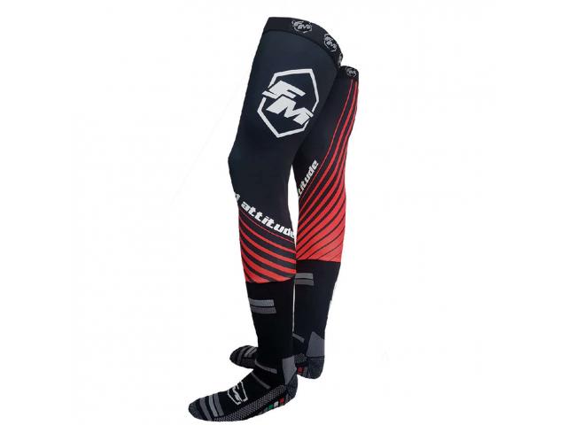 Calze Lunghe Fm Racing Attitude Nero-Rosso