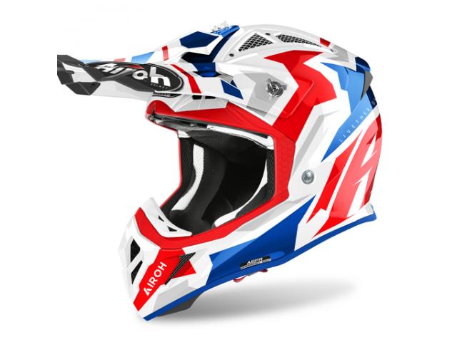 Casco Airoh Aviator Ace Swoop Red/Blue Gloss