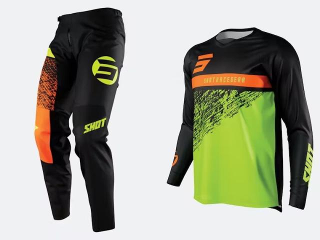 Completo Cross Bambino Shot Roll Green-Orange
