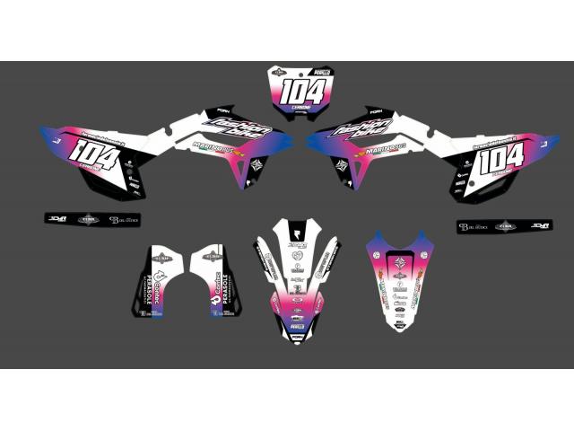 Grafiche Personalizzate FashionBike Bianco-Viola Honda CRF 250/ 450 