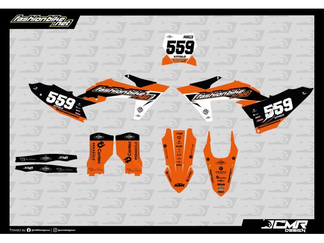 Grafiche Personalizzate FashionBike KTM SX/ SX-F White-Orange