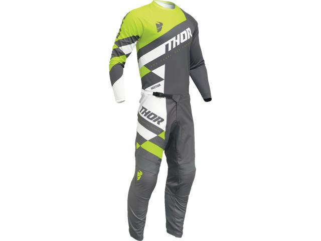 Completo Motocross THOR Sector Grigio-Verde Fluo