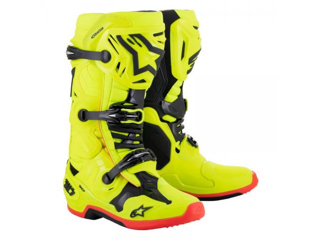 Stivali Alpinestars Tech 10 Yellow-Black-Red Fluo