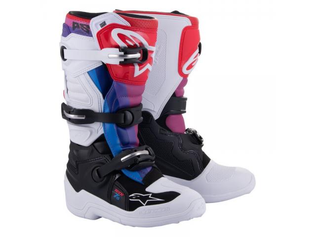 Stivali Alpinestars Bambino Tech 7s White-Black-Rainbow