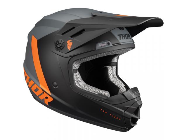 Casco THOR Sector Chev Youth Matte Black/Orange