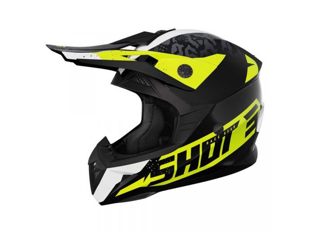 Casco SHOT Bambino Pulse Airfit Black/White/Neon Yellow Glossy