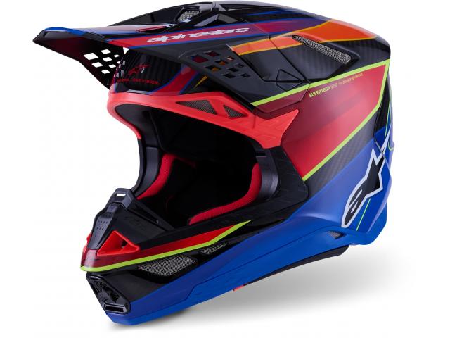 Casco Alpinestars SM10 Era Blu/Rosso/Giallo Fluo