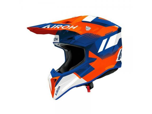 Casco Airoh Wraaap Vision Arancione Blu Lucido